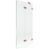 Mexen Lunar vonios ekranas, 2-dalys, dešinysis, 80 x 150 cm, permatomas, šlifuotas varis - 897-080-100-65-00-P