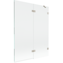 Mexen Lunar vonios ekranas, dviejų dalių, dešinysis, 130 x 150 cm, permatomas, šlifuotas nikelis - 897-130-100-97-00-P