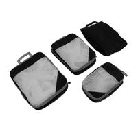 Compression Packing Bags Waterproof Portable Luggage Suitcase Organizer Pouch for Clothing Underwear Shoes 4pcs Black juoda