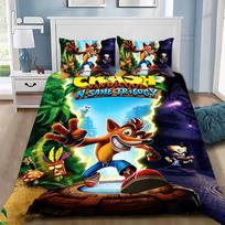 Cartoon Duvet Cover Pillowcase Bedding Set Crashs Bandicoots Adult Boy Girl Bedroom Decoration Children Single Double Large Size 70x130cm 2pcs