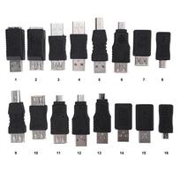 16 vnt. daugiafunkcis USB2.0 adapterio keitiklis USB kištukas į lizdą Micro USB