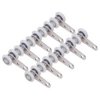 10 vnt. skriemulių nerūdijančio plieno nailono guolių skriemulių blokas su 2 nailono ratukais, 19 mm skersmens, 44 mm ilgio, stumdomoms durims