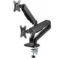 Goobay Desk Mount | Double Monitor Mount with Gas Spring | Swivel, Tilt, Rotation | 17-32 " | Maximum weight (capacity) 9 kg | Black