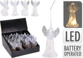 Kalėdinė LED dekoracija Angelas, 11 cm, 4 rūšių