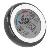 Indoor Outdoor Thermometer Hygrometer Round Touch Screen Wireless Electronic Temperature Humidity Meter with LCD