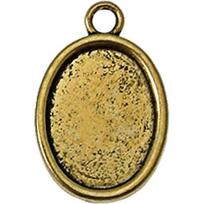MégaCréa - Ovalus metalinis medalionas Didelis modelis Bronza bronza