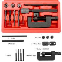 Motorcycle Bike Chain Breaker Splitter Link Riveter Universal Bikes Riveting Tool Set Cycle Accessories with Carry Box įvairiaspalvis