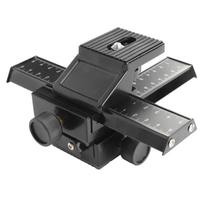 Makro fokusavimo bėgelis 4 krypčių magnio aliuminio lydinio makro fotografavimo slankiklis su 1/4 colio sriegine skyle