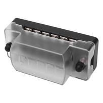 Ašmeninių saugiklių blokas, 6 vietų, atsparus vandeniui, apsauginis skaidrus dangtelis, PC saugiklių laikiklis 12V 24V automobiliui, laivui gray