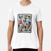 Mid Century Mondrian Cats  S to 5XL Made in the AU/USA T-Shirt 2XL