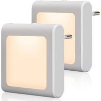 2 x LED naktinės lemputės su kištukiniu lizdu – dienos / nakties jutiklis