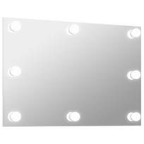 vidaXL Sieninis veidrodis su LED lemputėmis, stačiakampis, stiklas