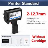 600 dpi rankinis rašalinis spausdintuvas, spausdinimo purškimo aukštis 2-12,7 mm, skaitmeninė automatinė kodavimo mašina, nešiojama etikečių mašina Printer (Without Cartridge)