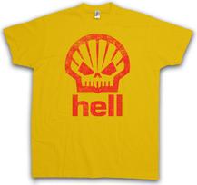 HELL BENZINO T-SHIRT - Shell Racing Psychobilly Custom Tattoo Hot Rod T marškinėliai L