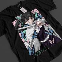 Demon Slayer Shirt Kanao Tsuyuri T-Shirt Tanjiro KNY Anime Akaza Doma Muzan Tee 4XL