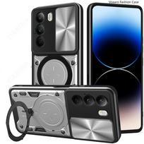 Slide Lens Camera Armor Funda for Realme C71 4G Global Case for OPPO Realme C71 4G RMX5303 Case Magnetic Ring Stand Holder Cover Realme C71 sidabras