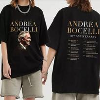 Andrea Bocelli 30-mečio turas 2024 T-shirt – Storas juodas marškinėlis man 3XL