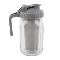 Glass Mason Jar Pitcher with Lid Wide Mouth Large Capacity Leakproof Glass Jug with Filter Lid Cold Brew Pitcher for 32oz pilka