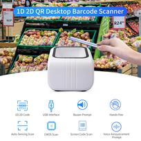 1D 2D QR brūkšninio kodo skaitytuvo platforma su balso pranešimu, USB laidinis brūkšninio kodo skaitytuvas, laisvų rankų įranga, CMOS vaizdo jutiklis balta