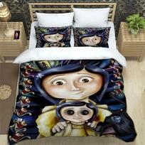 3D C-Coraline animacinių filmukų patalynės komplektai, išskirtiniai lovos reikmenų rinkiniai, antklodės užvalkalas, lovos antklodės komplektas, prabangi gimtadienio dovana 70x130cm 2pcs