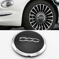 Juodas ir sidabrinis ratlankio centrinis dangtelis Fiat 500 51884863