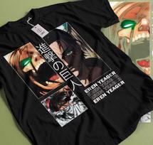 Eren Yeager Aot T-shirt,Anime,Attack On Titan,Graphic Tee,black Shirt Gift  387 M