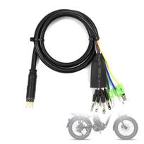 Bicycle to Electric Bike Conversion Motor Adapter Cable with Male Connector 6 Pin Hall Sensor and 3 Pin Phase Position