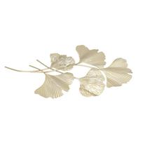 Metalinė sienų dekoracija Geležinė imituota 3D ginkmedžio lapų pakabinama sienų skulptūra svetainei, biurui