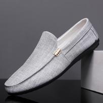 Vyriški Slip-on Bateliai Klasikiniai Verslo Biuro Avalynė Kvėpuojantys Drobės Batai Atsipalaidavę Vairavimo Batai Mocasino Batai Plokščiapadžiai Basutės Didelis Dydis 48 39 pilka spalva