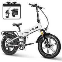 Elektrinis dviratis sulankstomas Vitilan 20  1200W piko variklis Miesto Ebike 48V 20AH Didžiausias nuotolis 100Km 8 greičiai Programėlės ryšys I7 Pro 48V 20AH žalia