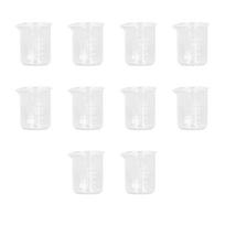 10 vnt. laboratorinis stiklinis cilindras 50 ml Storas eksperimentinis matavimo cilindras su skaidria standartine gradacijos linija