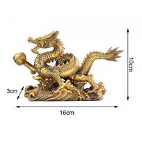 Chinese Feng Shui Dragon Statue Good Luck Attract Wealth Copper Decor Decorative Figurines for Car Office Indoor Home Decor auksas