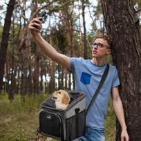 Naminių gyvūnėlių dviračių nešiklis, kuprinė šunų dviračio krepšelio nešiklis, sulankstomas, nuimamas juoda