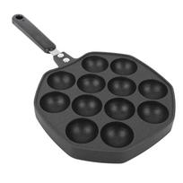 Takoyaki Pan 12 Molds Takoyaki Maker Skillet Aluminum Alloy Nonstick Grill Pan Cooking Plate for Octopus Balls Pancake L black