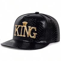Vyriška PU odos Kepurė su raidėmis KING Hip Hop Stiliaus Lauko Reguliuojama Apsauganti nuo Saulės Laisvalaikio Kepurė Pavasario Rudens Kelionėms Turizmas Paplūdimio Atostogoms juoda