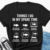 Aquarium Lover Shirt for Him, Aquarium Owner T-shirt for Men Dad Fish Lover Men's Gift Funny Husband Dad Tees for Him S juoda