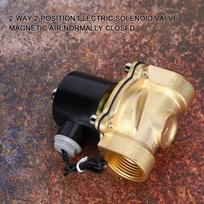 DC 12V 1 colio žalvarinis 2 krypčių 2 padėčių elektrinis solenoidinis vožtuvas magnetinis oro paprastai uždarytas