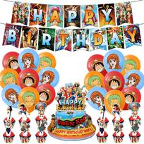 33 vnt One Piece Gimtadienio dekoracijos Anime teminiai vakarėlio papuošimai paaugliams