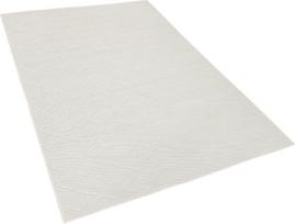 Beliani Vilnos kilimas 140 x 200 cm skaldytas baltas ELLEK
