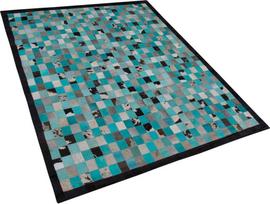 Beliani Kilimas NIKFER turkis spalvos 160 x 230 cm natūrali oda