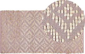 Beliani Medvilnės kilimas 80 x 150 cm smėlio spalvos su rausvos GER Lumarko!