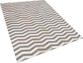 Beliani Kilimas BAGGOZE tamsiai pilkas 160 x 230 cm natūrali oda