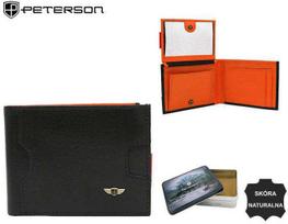 Peterson Portfel skórzany PTN N79 2-1-1 Juodas+Oranžinis
