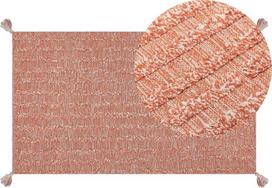 Beliani Kilimas MUGLA oranžinis 80 x 150 cm medvilninis
