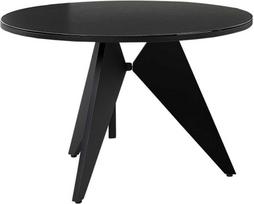 Beliani Sodo stalas OLMETTO 83 cm 110 cm stiklinis juodas