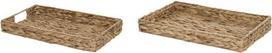 Beliani Rinkinys 2 Dekoratyviniai padėklai KONTUM Braided Natural