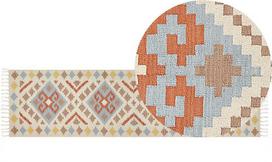 Beliani medvilninis kilim kilimas 80 x 300 cm margaspalvis ATAN