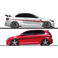 2 vnt. Matinės juodos spalvos Automobilių Lenktynių Juostelės Lipdukai Kėbulo Šoninės Vinilinės Lipdukai 300cm x 14cm