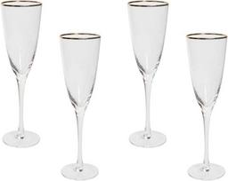 Beliani Rinkinys 4 šampano fleitos taurės TOPAZ 250 ml Permatomos