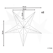 Beliani Rinkinys iš 2 LED pakabinamų dekoracijų MOTTI Žvaigždė 45 cm Juodos spalvos